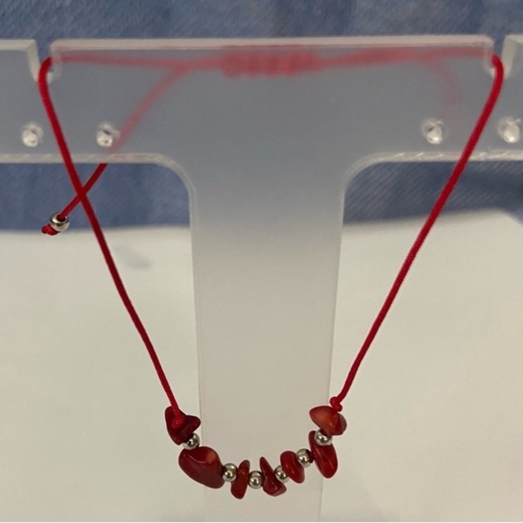 Chic Silver and Red Crystal Adjustable Bracelet - Picture 4 of 4